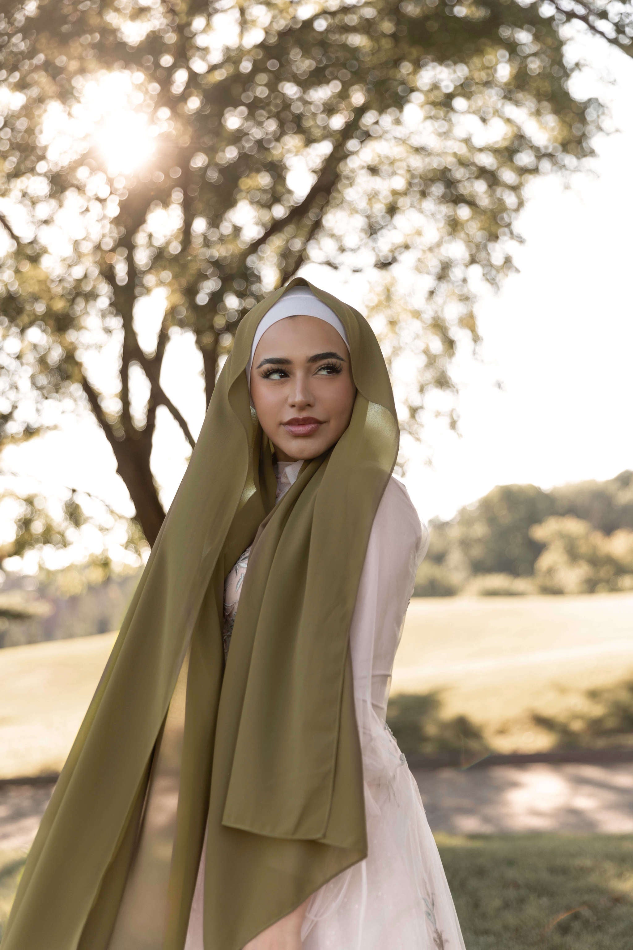 Premium Chiffon Hijab - Olive