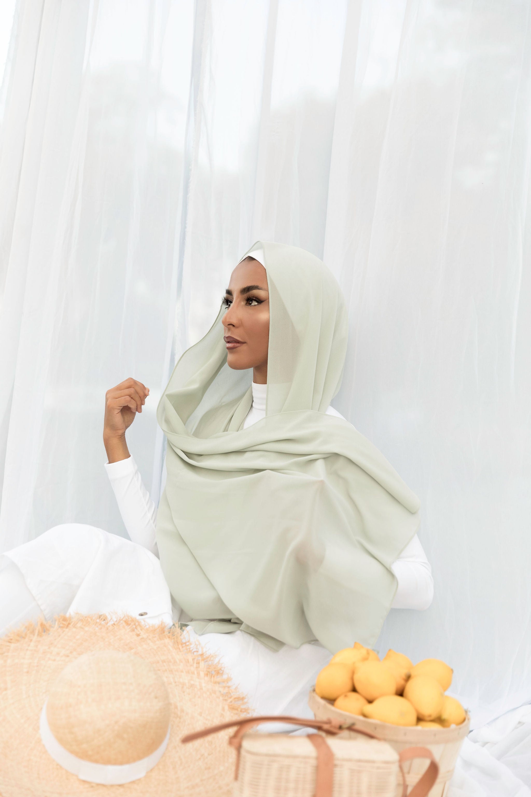 Premium Chiffon Hijab - Sea Salt