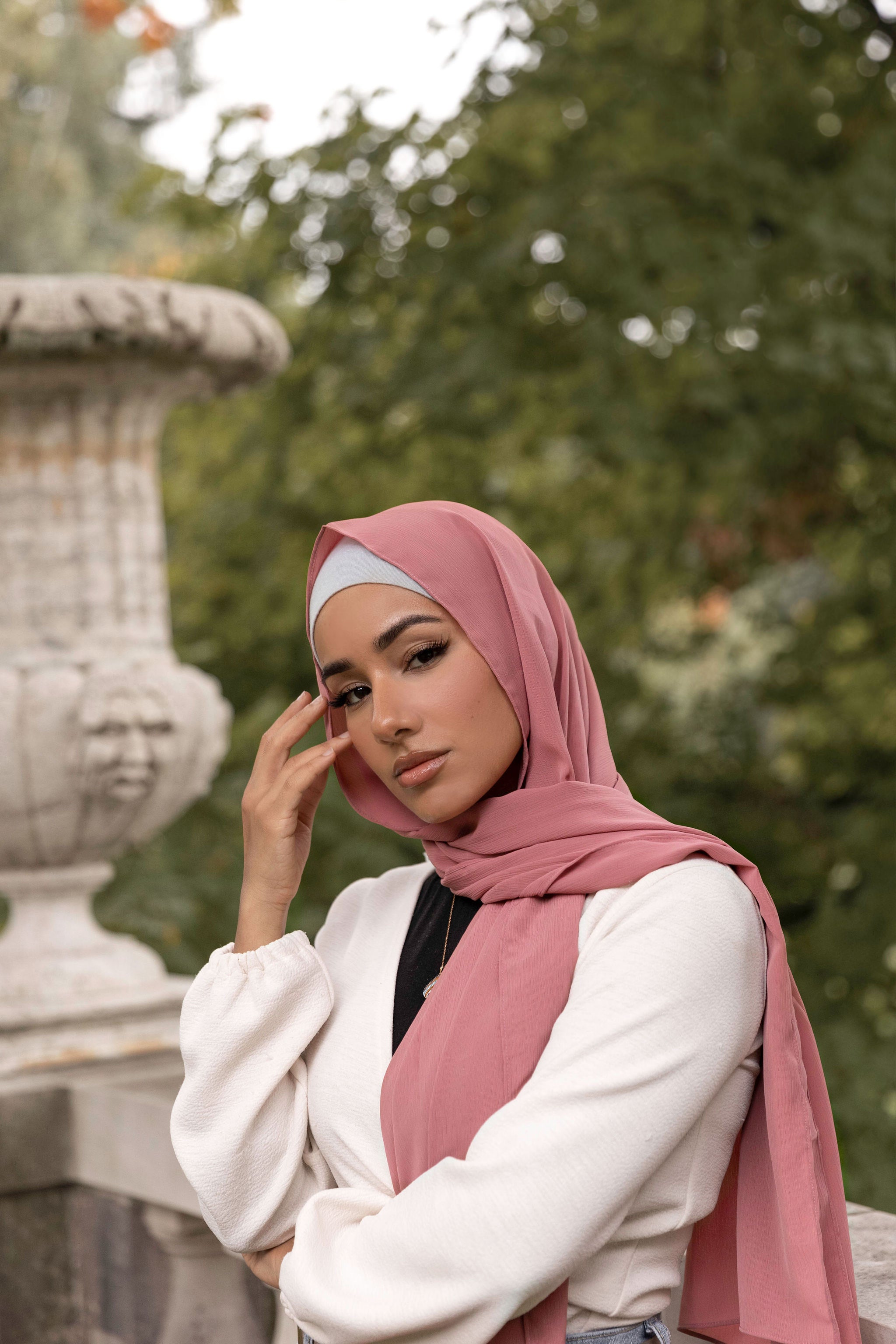 Premium Georgette Hijab - Rose