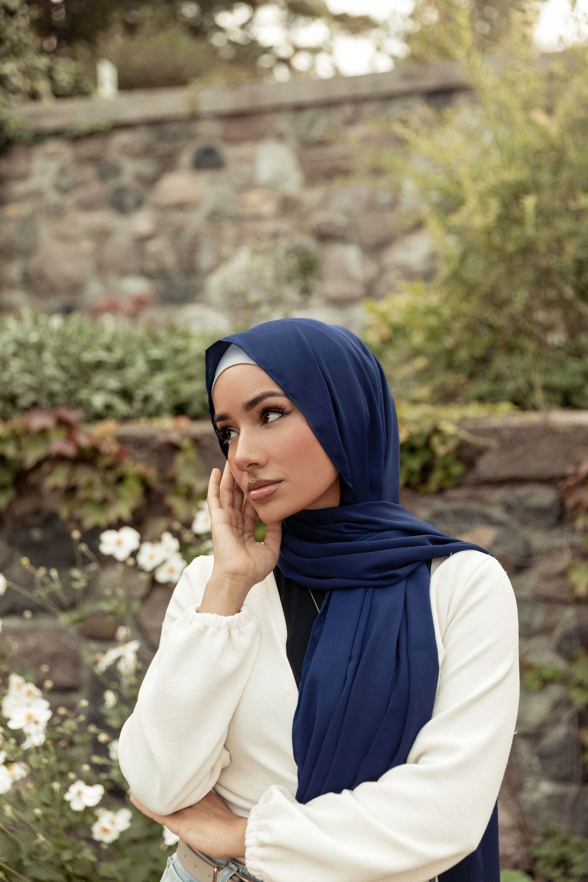 Premium Georgette Hijab - Navy