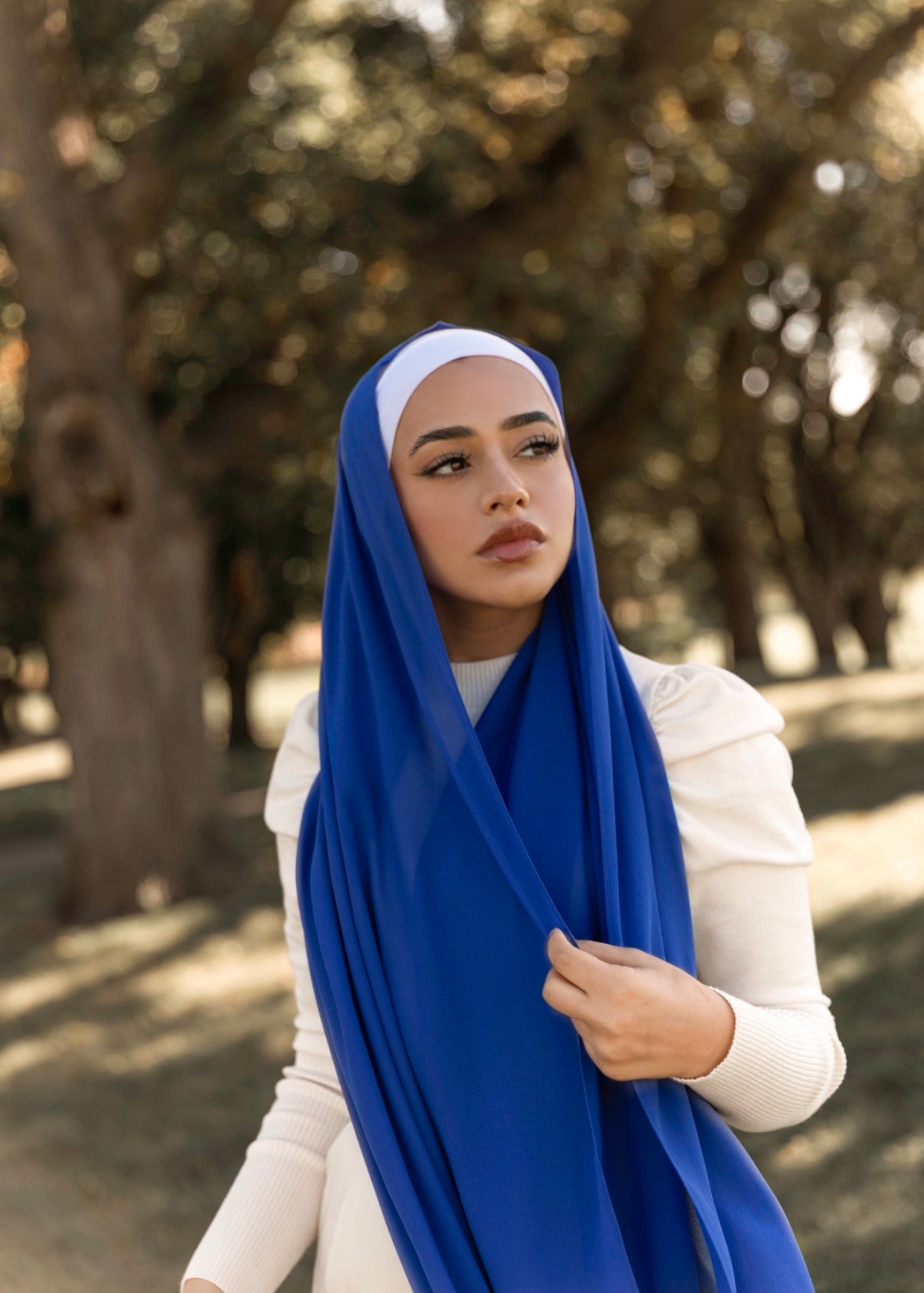 Premium Chiffon Hijab - Royal Blue