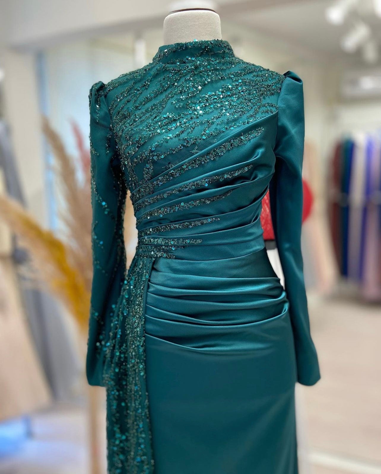Haifa Elegance Evening Gown - Emerald