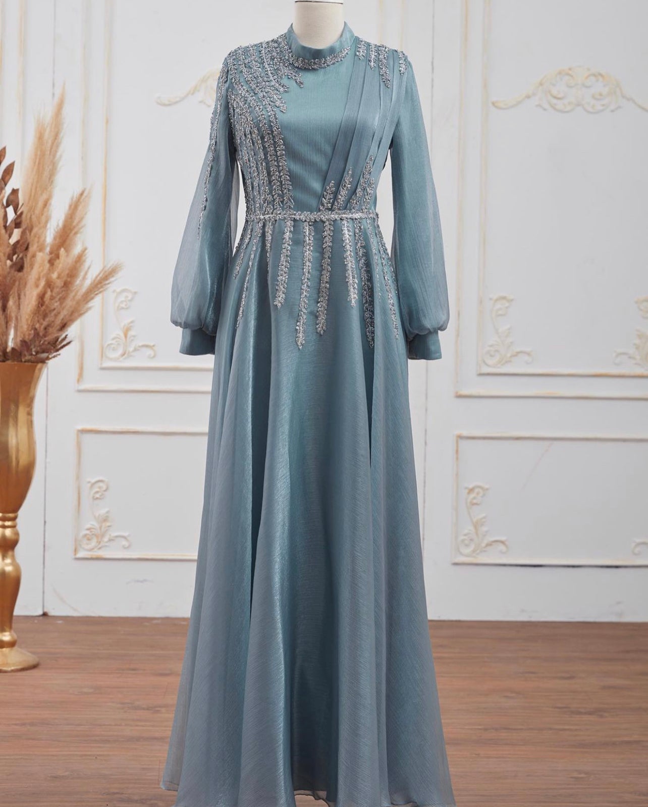 Hannah Elegance Evening Gown - Blue Frost