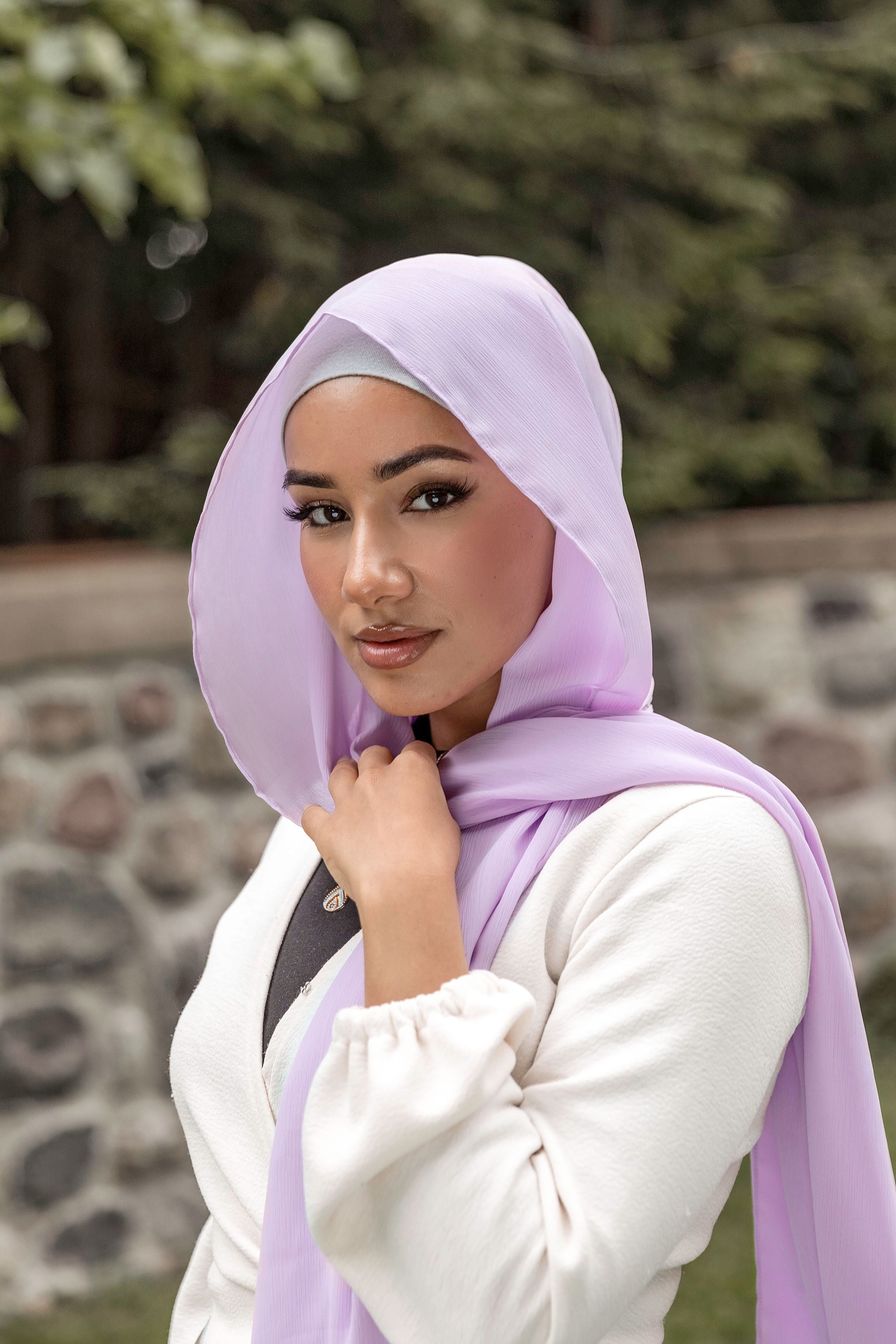 Premium Georgette Hijab - Lilac