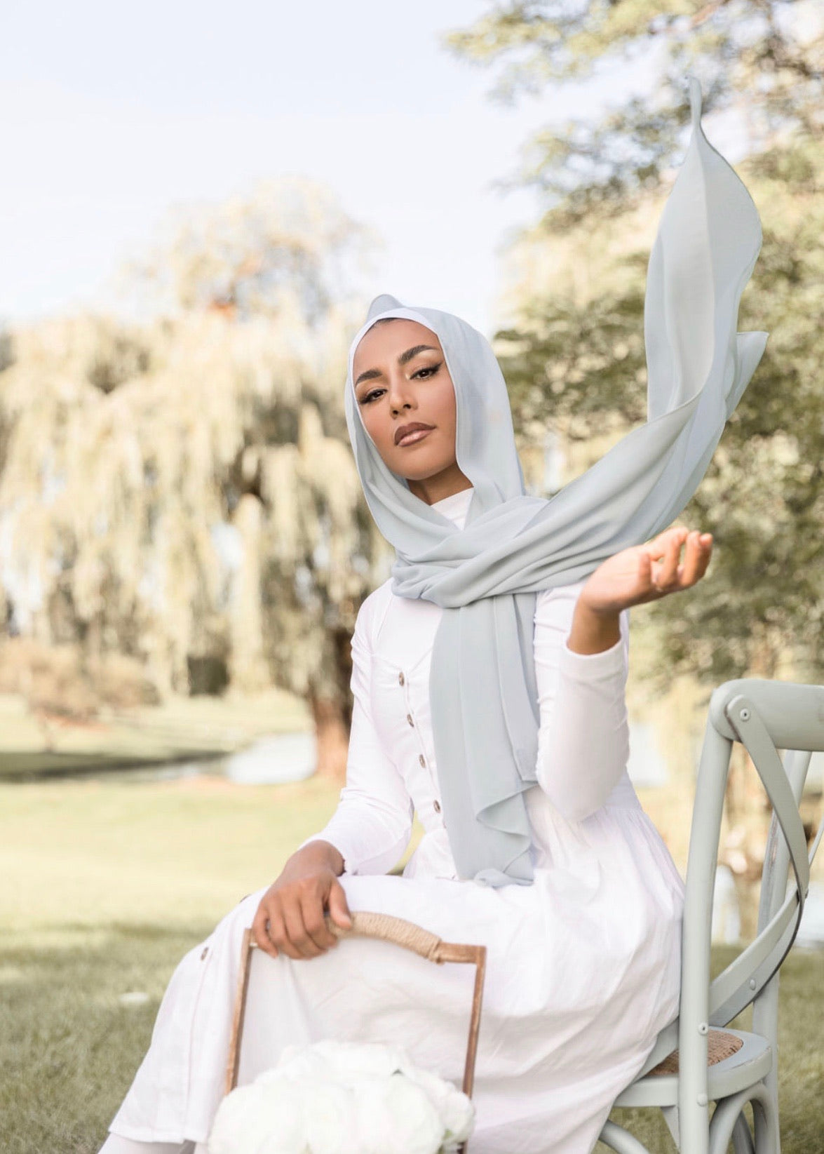 Premium Chiffon Hijab - Space Grey