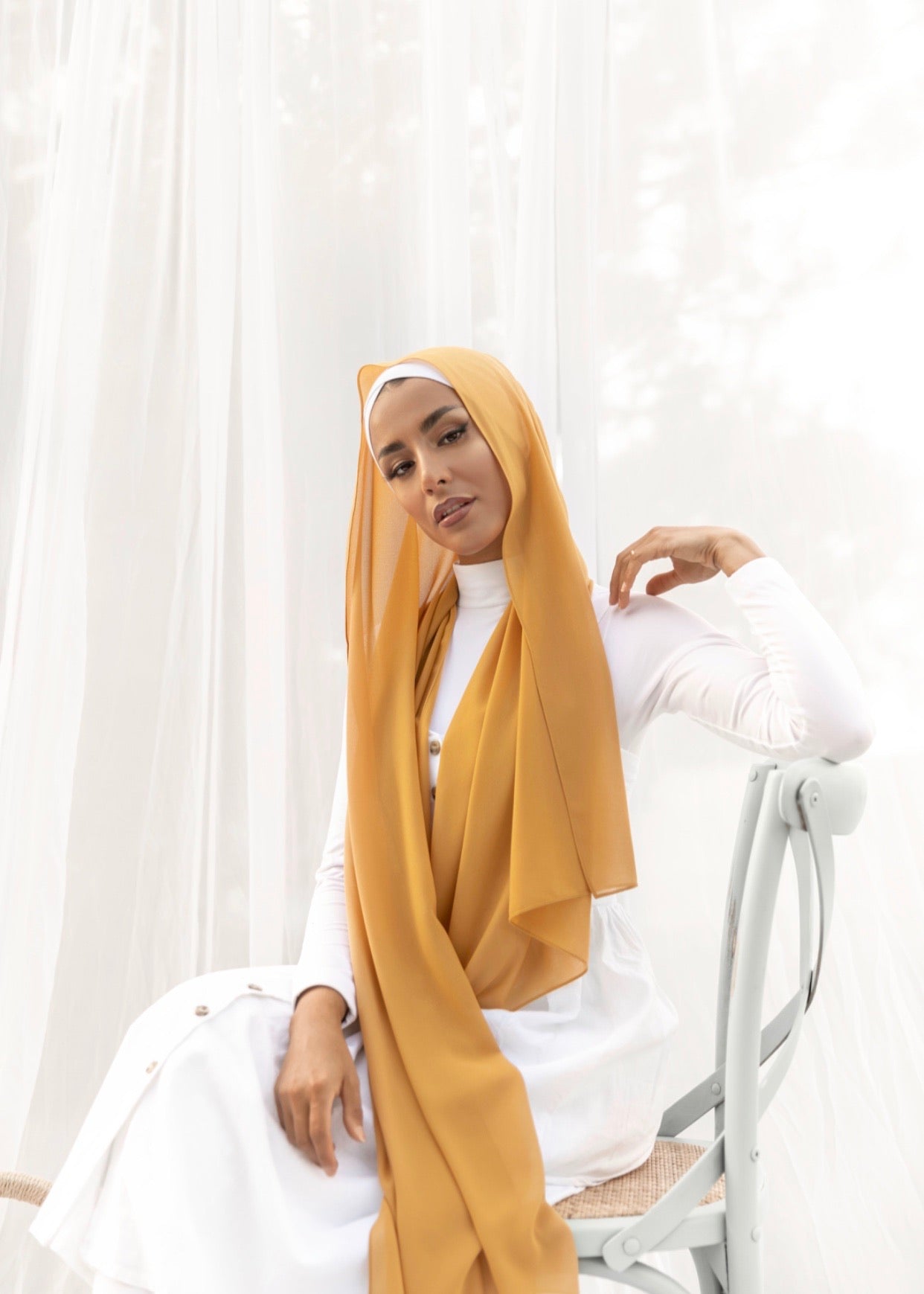 Premium Chiffon Hijab - Honey