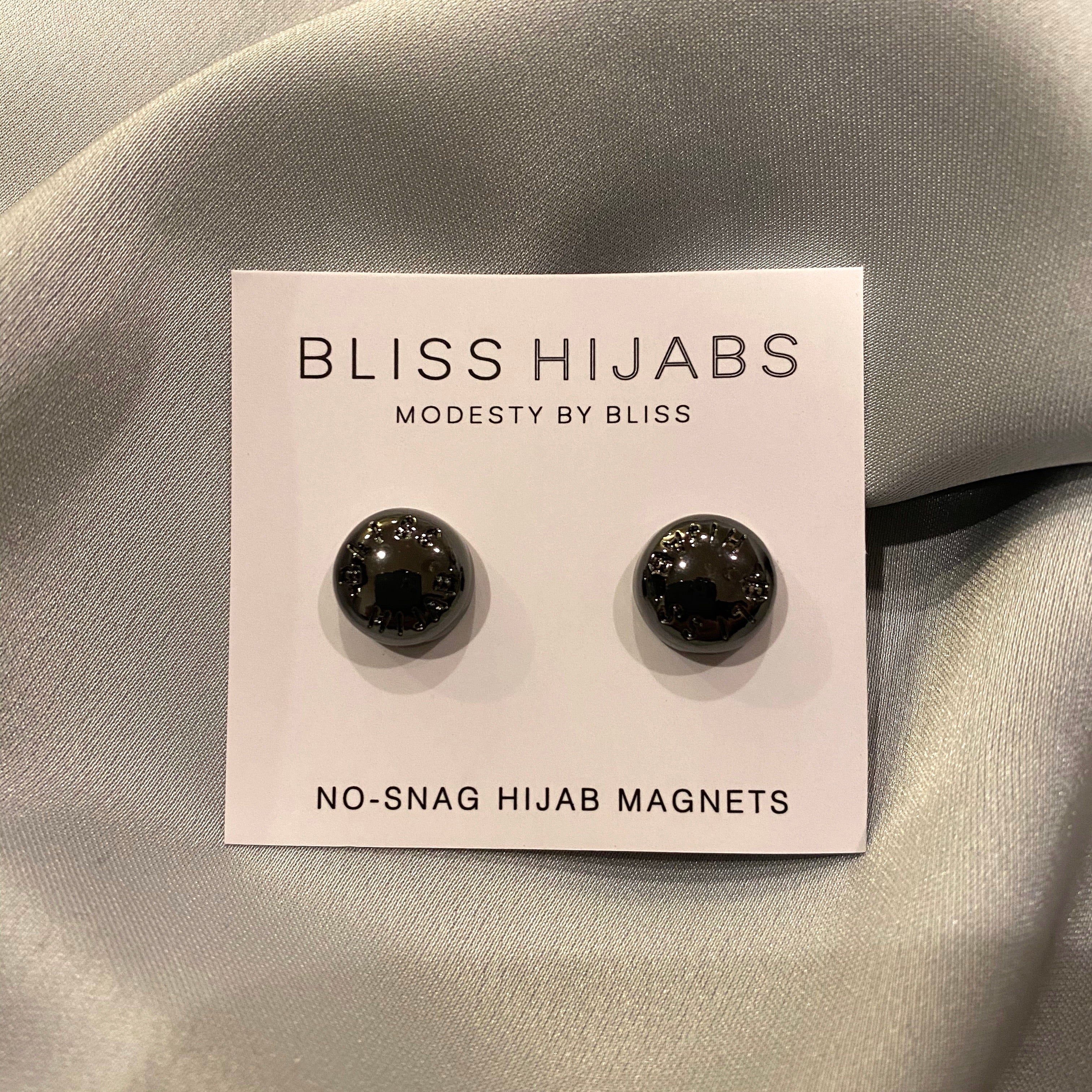 Bejeweled Magnetic Hijab 'Pin' - Silver