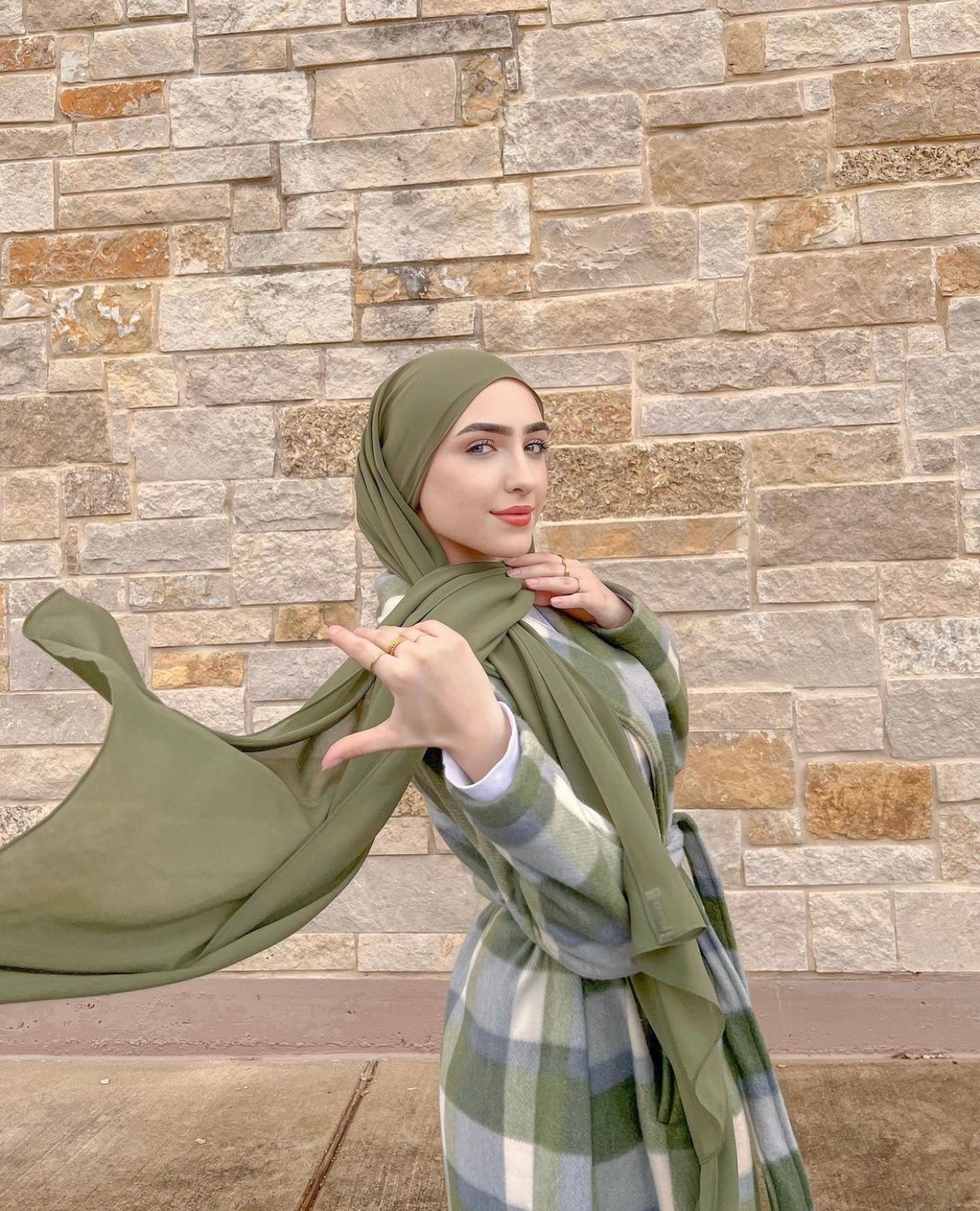 Premium Chiffon Hijab - Dark Olive