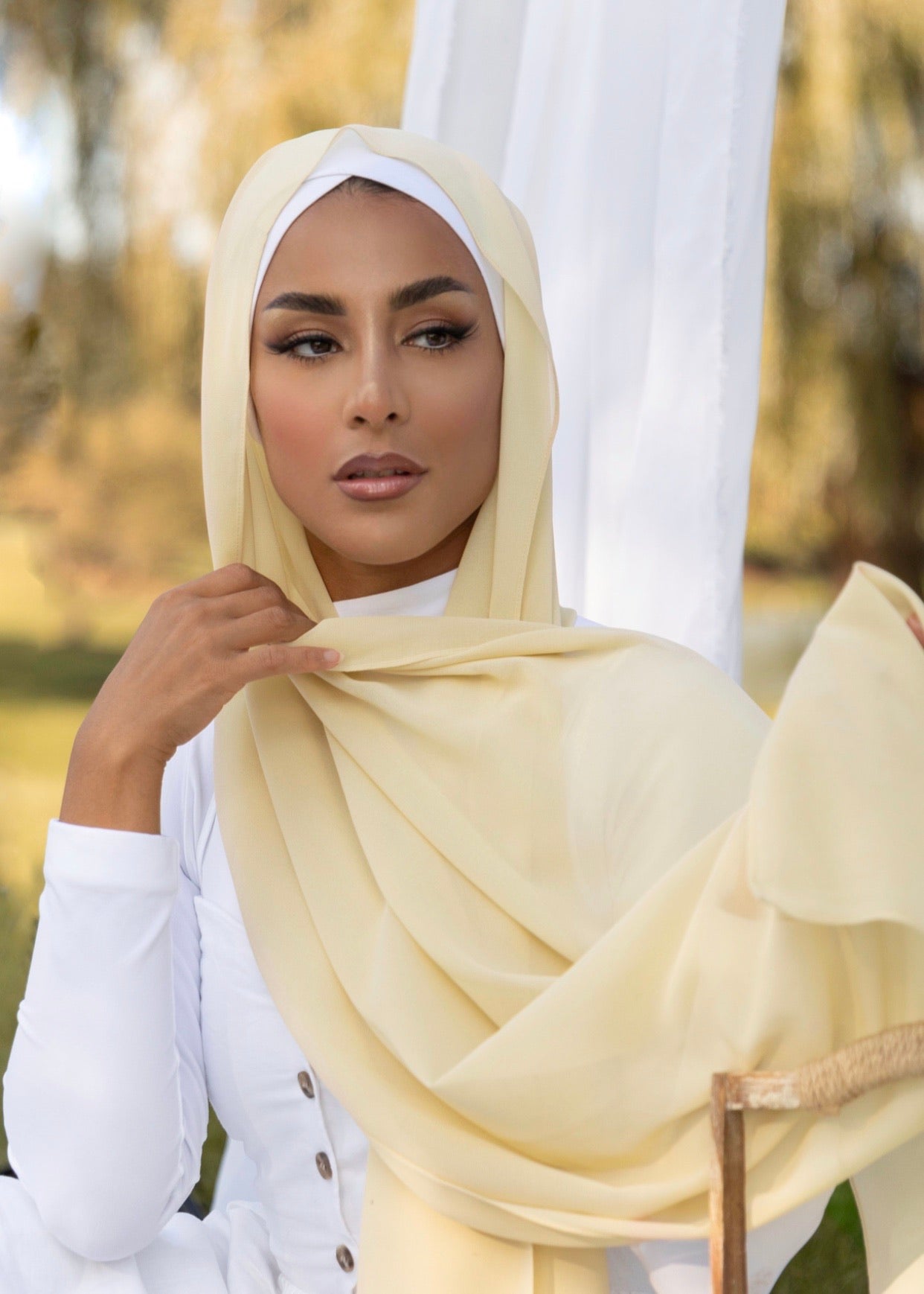 Premium Chiffon Hijab - Pale Lime