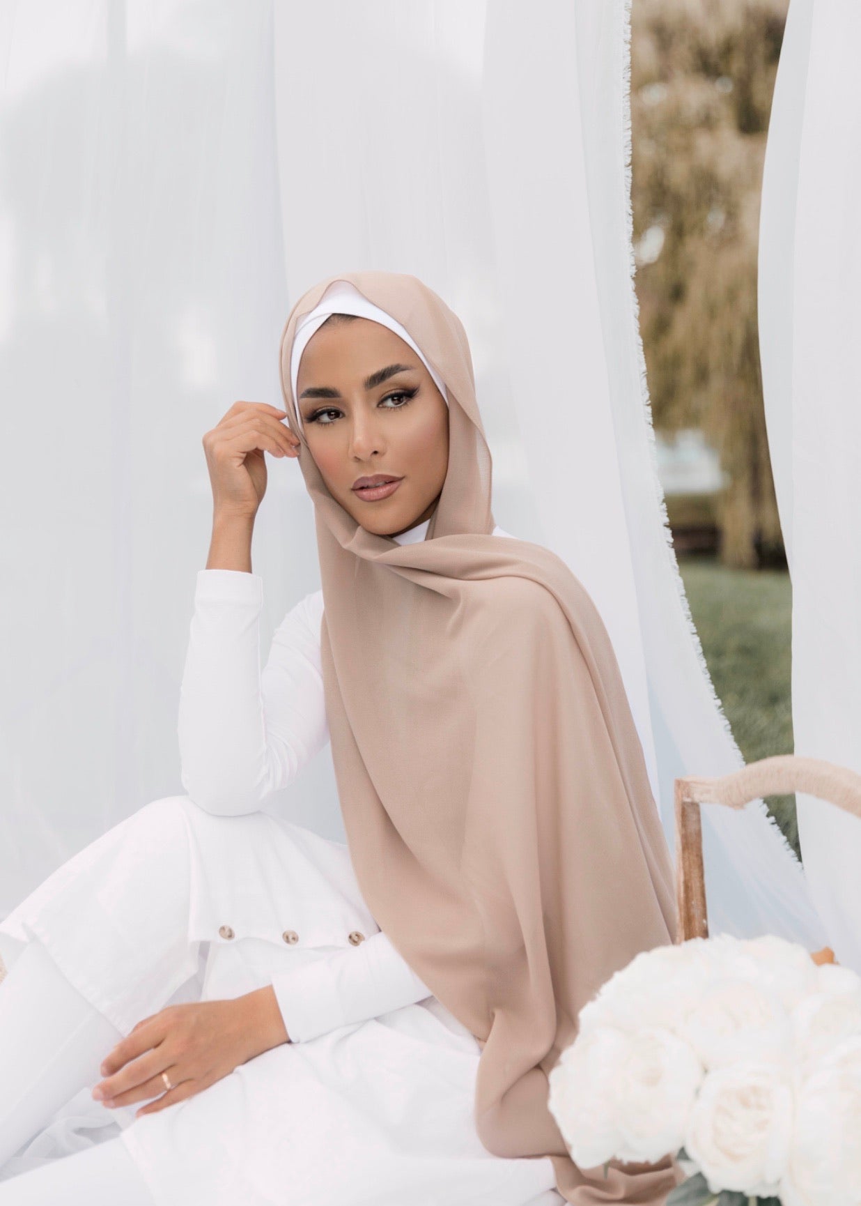 Premium Chiffon Hijab - Mink