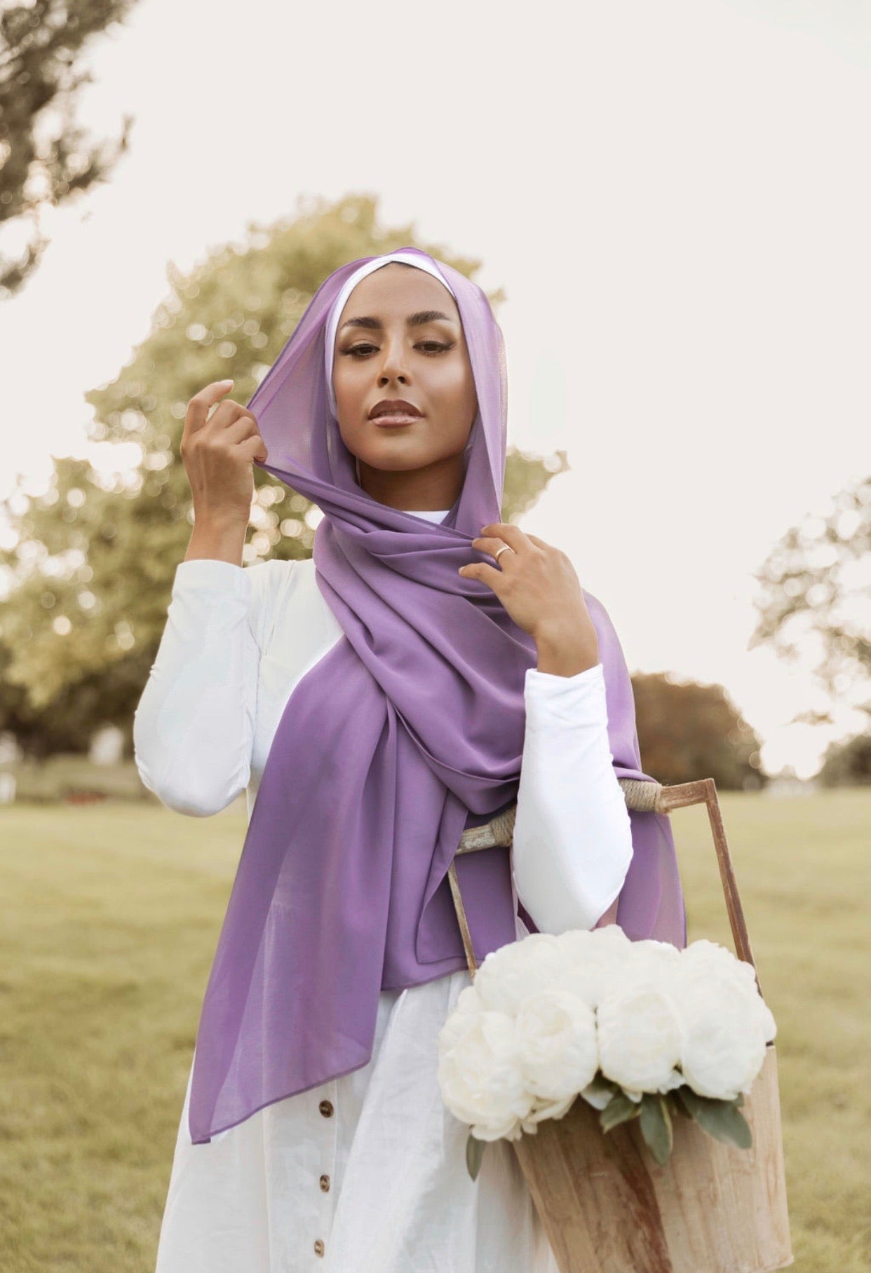 Premium Chiffon Hijab - Dusty Mauve