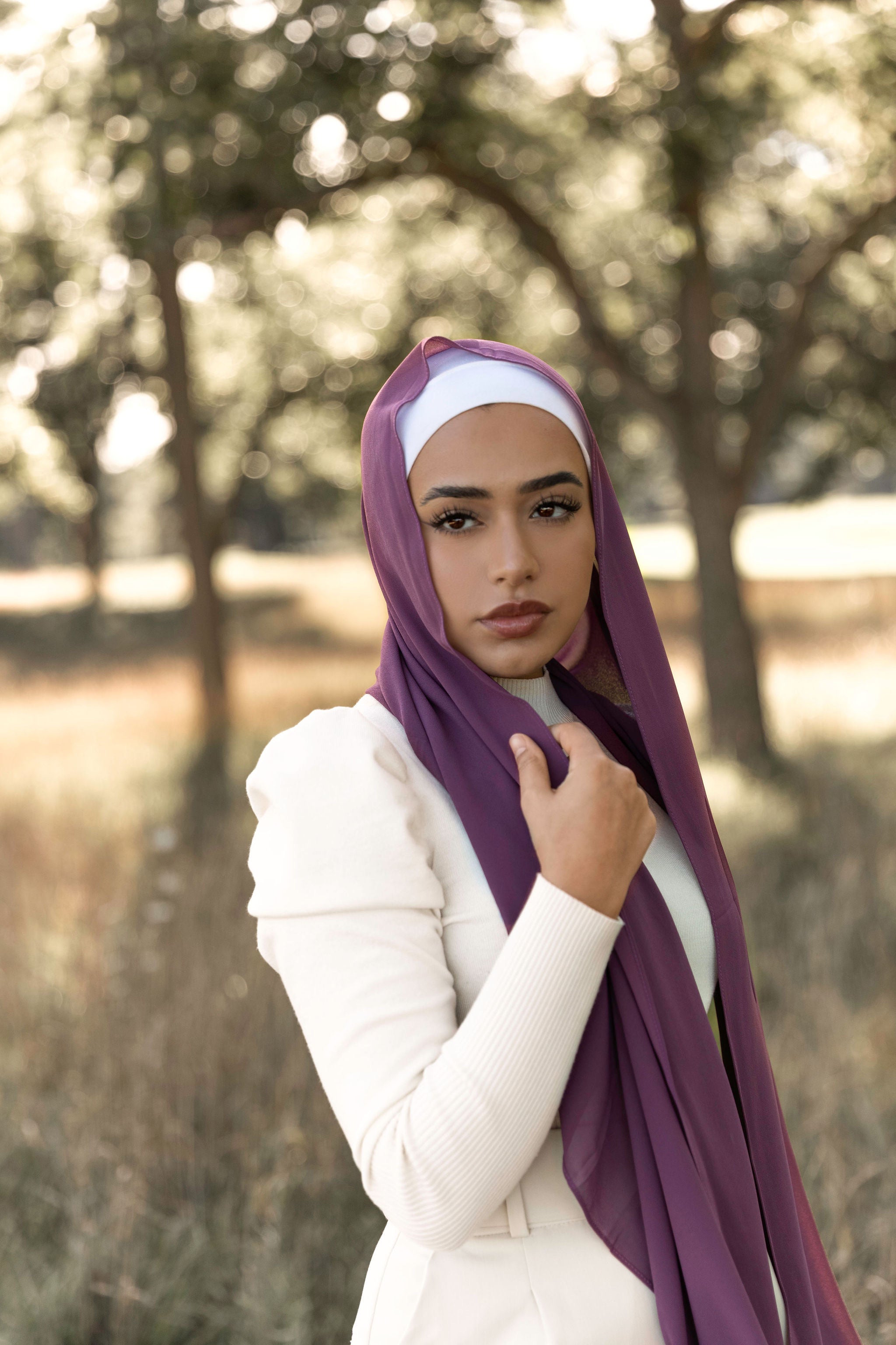 Premium Chiffon Hijab - Plum