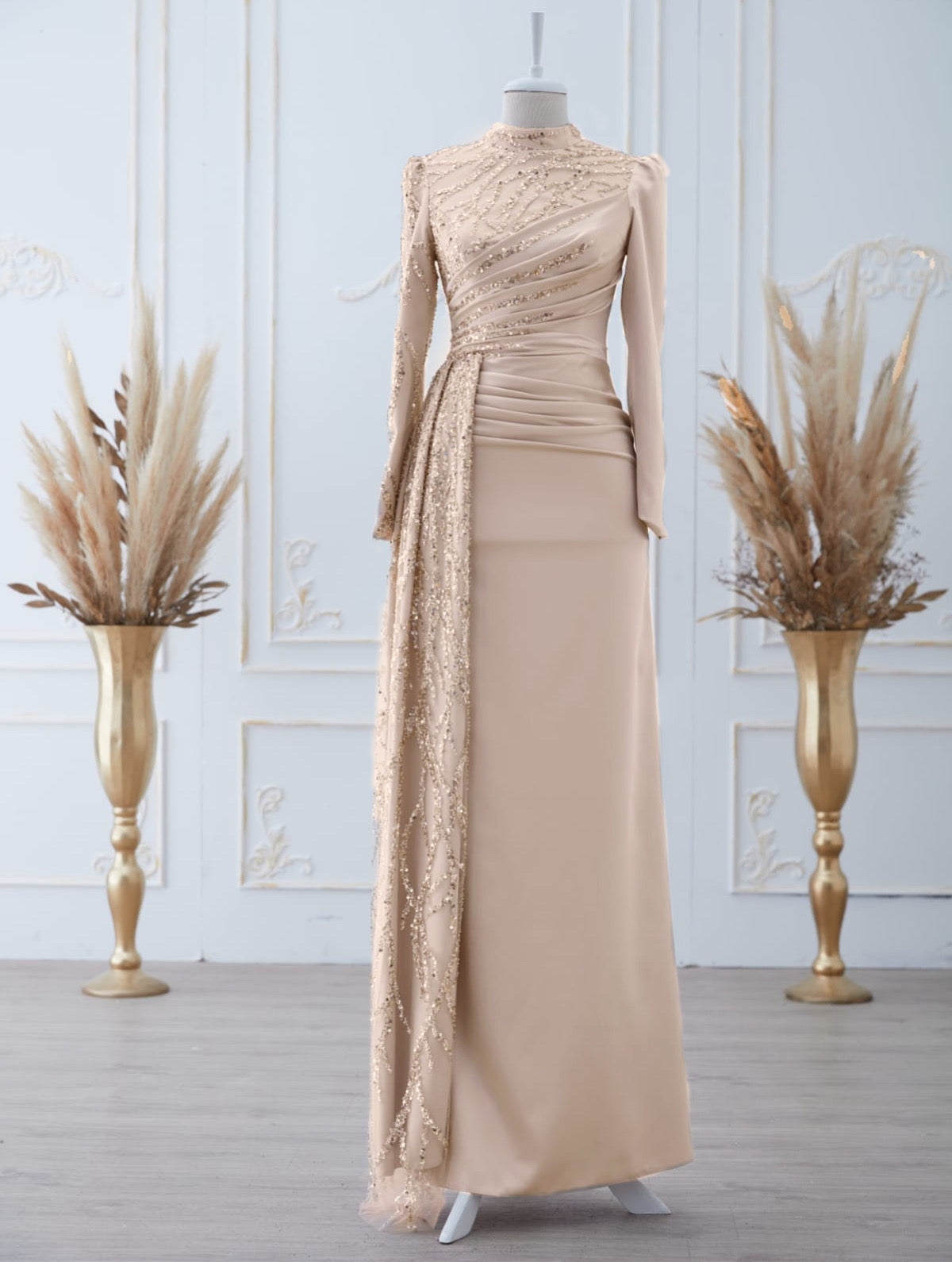 Haifa Elegance Evening Gown - Mink